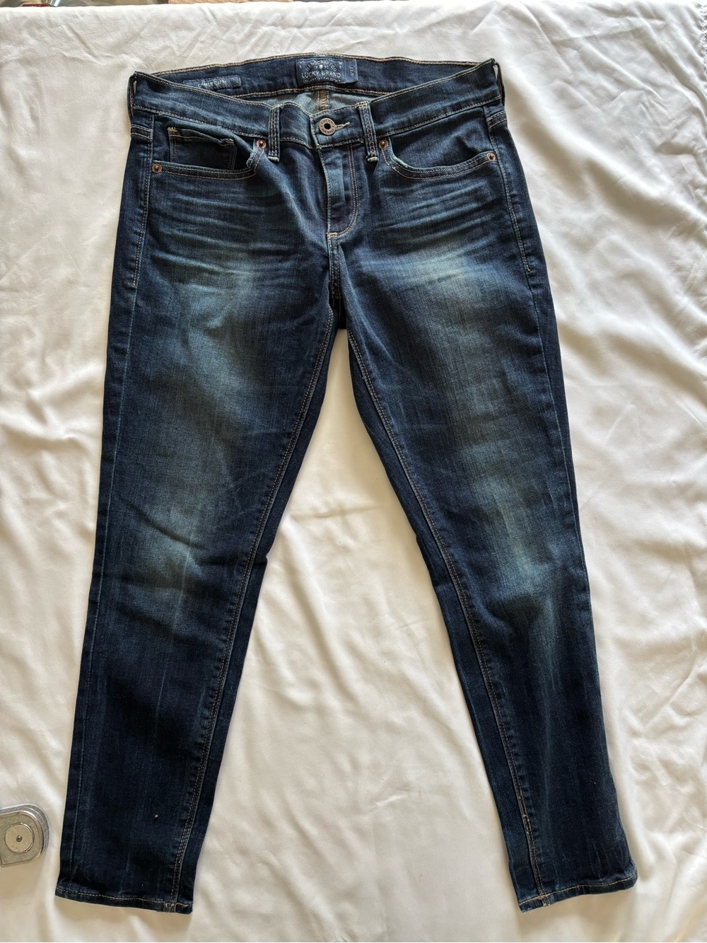 Lucky Brand Women's Dark Blue Cropped Skinny Jeans